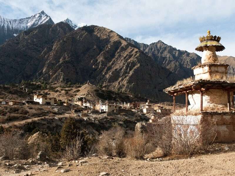 upper dolpo Beautiful village with traditional attire